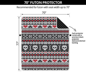 Skull Knitted Pattern Print Futon Protector