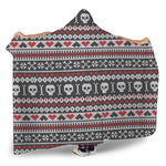 Skull Knitted Pattern Print Hooded Blanket