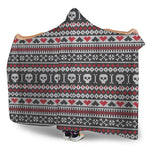 Skull Knitted Pattern Print Hooded Blanket