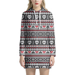 Skull Knitted Pattern Print Hoodie Dress