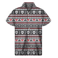 Skull Knitted Pattern Print Men's Short Sleeve Shirt