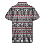 Skull Knitted Pattern Print Men's Short Sleeve Shirt