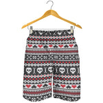 Skull Knitted Pattern Print Men's Shorts