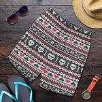 Skull Knitted Pattern Print Men's Shorts