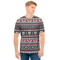Skull Knitted Pattern Print Men's T-Shirt
