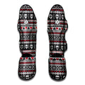 Skull Knitted Pattern Print Muay Thai Shin Guards