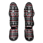 Skull Knitted Pattern Print Muay Thai Shin Guard