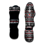 Skull Knitted Pattern Print Muay Thai Shin Guard