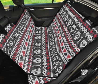 Skull Knitted Pattern Print Pet Car Back Seat Cover