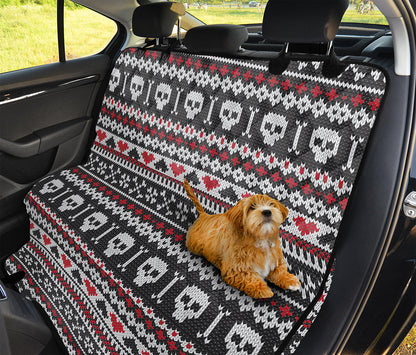 Skull Knitted Pattern Print Pet Car Back Seat Cover