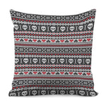 Skull Knitted Pattern Print Pillow Cover