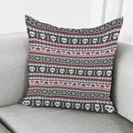 Skull Knitted Pattern Print Pillow Cover