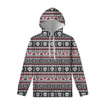 Skull Knitted Pattern Print Pullover Hoodie
