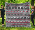 Skull Knitted Pattern Print Quilt