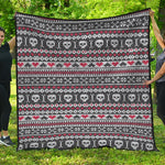 Skull Knitted Pattern Print Quilt