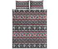 Skull Knitted Pattern Print Quilt Bed Set