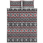 Skull Knitted Pattern Print Quilt Bed Set