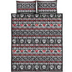 Skull Knitted Pattern Print Quilt Bed Set