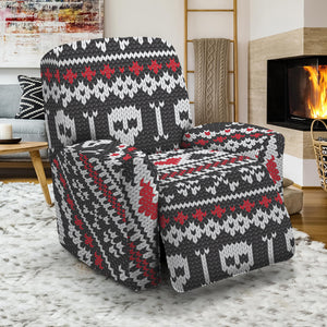 Skull Knitted Pattern Print Recliner Slipcover