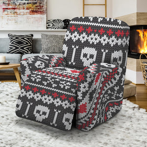 Skull Knitted Pattern Print Recliner Slipcover