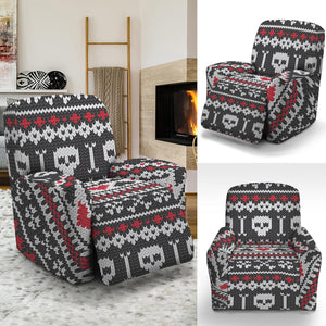 Skull Knitted Pattern Print Recliner Slipcover