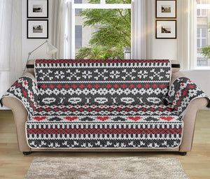 Skull Knitted Pattern Print Sofa Protector