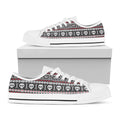 Skull Knitted Pattern Print White Low Top Sneakers