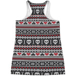 Skull Knitted Pattern Print Women's Racerback Tank Top