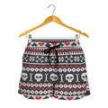 Skull Knitted Pattern Print Women's Shorts