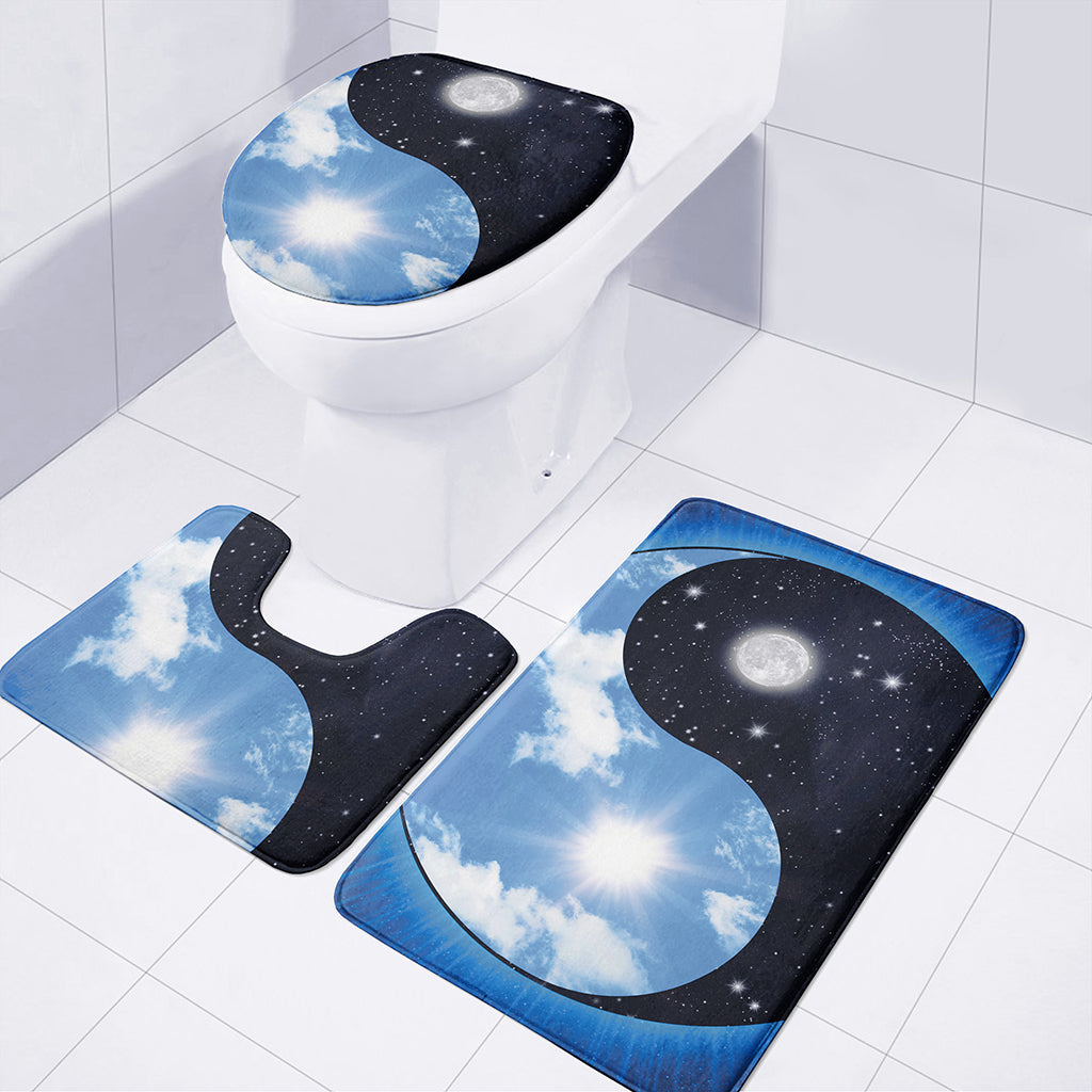 Sky And Space Yin Yang Print 3 Piece Bath Mat Set