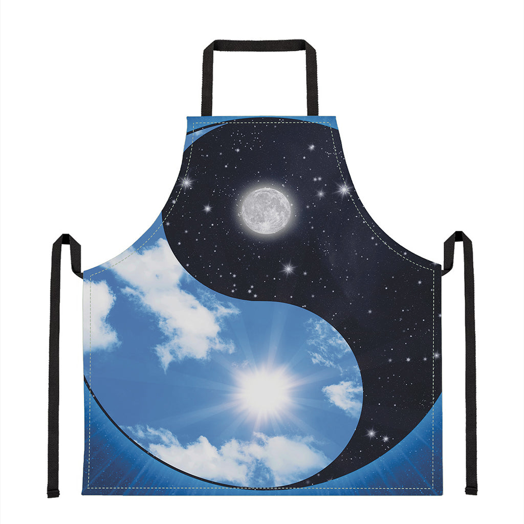 Sky And Space Yin Yang Print Apron