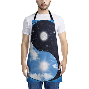 Sky And Space Yin Yang Print Apron