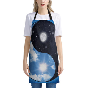 Sky And Space Yin Yang Print Apron