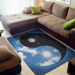 Sky And Space Yin Yang Print Area Rug