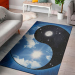 Sky And Space Yin Yang Print Area Rug