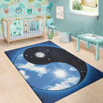 Sky And Space Yin Yang Print Area Rug