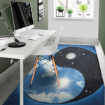 Sky And Space Yin Yang Print Area Rug