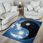 Sky And Space Yin Yang Print Area Rug