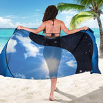 Sky And Space Yin Yang Print Beach Sarong Wrap