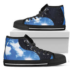 Sky And Space Yin Yang Print Black High Top Shoes