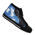 Sky And Space Yin Yang Print Black High Top Shoes