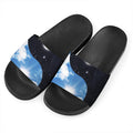 Sky And Space Yin Yang Print Black Slide Sandals