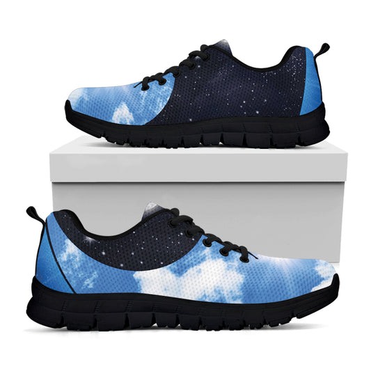 Sky And Space Yin Yang Print Black Sneakers