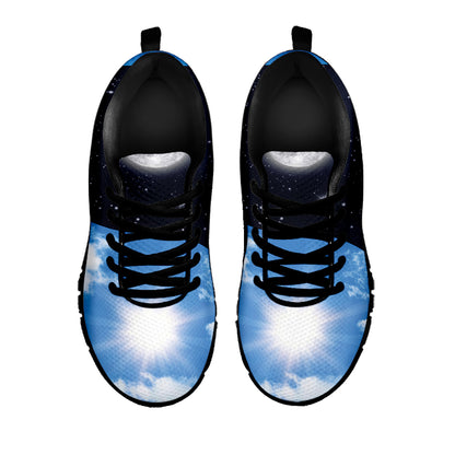 Sky And Space Yin Yang Print Black Sneakers