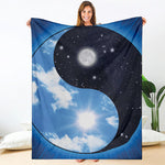 Sky And Space Yin Yang Print Blanket