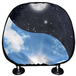 Sky And Space Yin Yang Print Car Headrest Covers