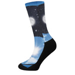 Sky And Space Yin Yang Print Crew Socks