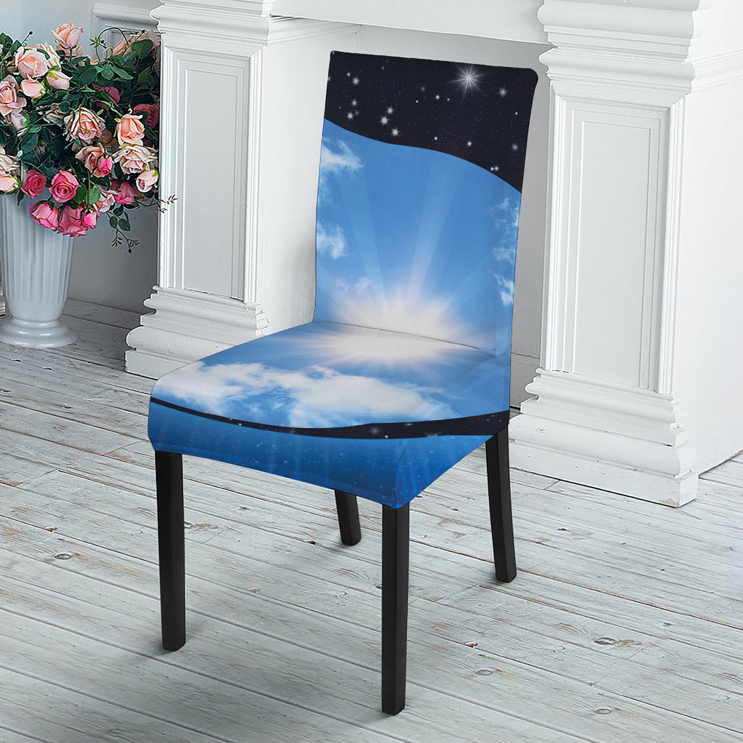 Sky And Space Yin Yang Print Dining Chair Slipcover