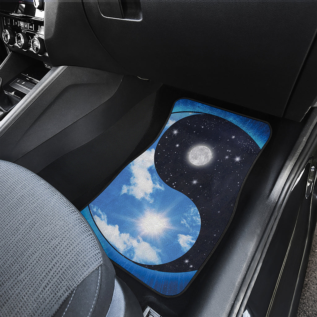 Sky And Space Yin Yang Print Front and Back Car Floor Mats