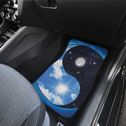 Sky And Space Yin Yang Print Front Car Floor Mats